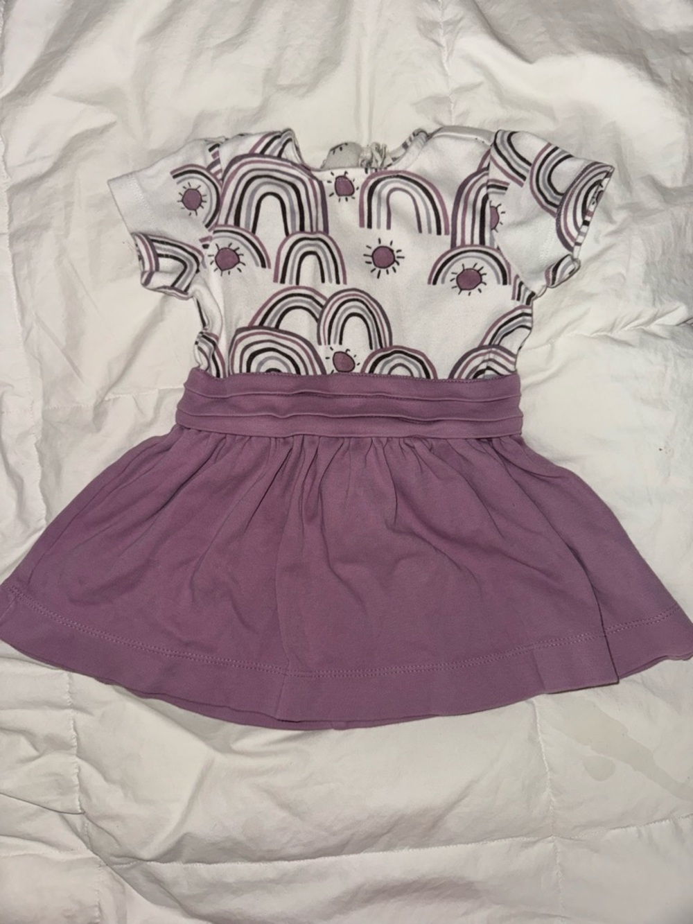 kate quinn White and Dusty Purple Rainbow Sun Baby Dress
